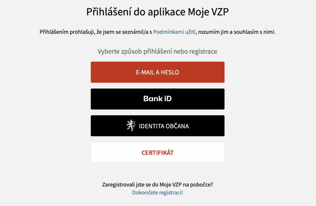 Pojištěnci VZP si mohou vybrat z několika možností, jak se přihlásit do aplikace Moje VZP.